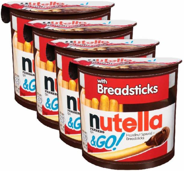 nutella & Go Hazelnut Spread with Malted Breadsticks (IMPORTED) (Pack Of 4) 208 g