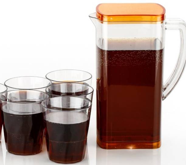 MACARIZE 2000 ml Unbreakable Plastic JUG with Glass Set by TRUSTED BRAND Jug Glass Set
