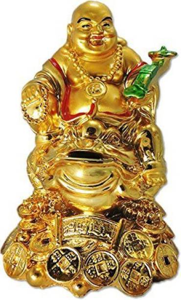 Ripe India Feng Shui Laughing Buddha with Wealth for Money, Success and Happpiness Decorative Showpiece  -  7 cm