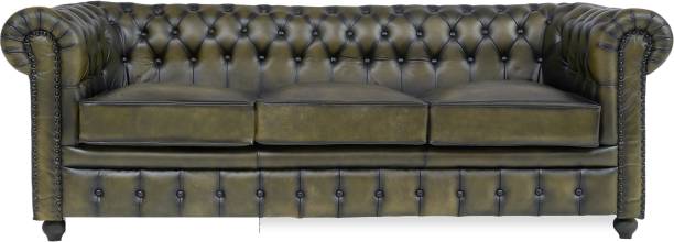 Furnitureverse Leather 3 Seater  Sofa