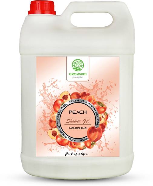 GROVANTI ORGANIC Peach Body Wash with Glycerine For Soft Skin ,Refill Pack - 5 Liter