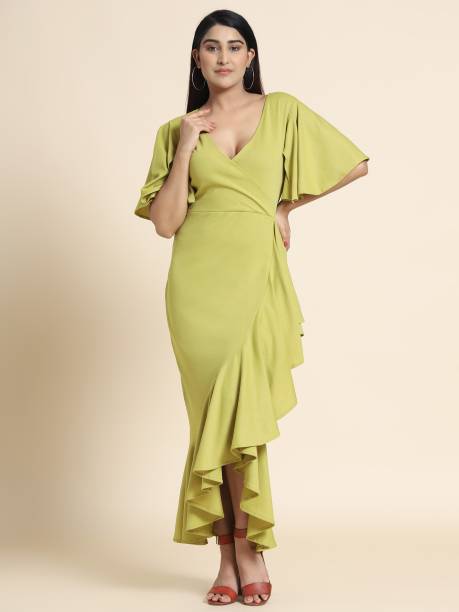 Women Bodycon Beige, Light Green Dress Price in India