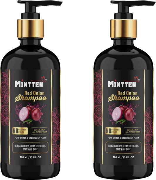 mintten RED ONION SHAMPOO 300 ML FOR SHINY AND STRONGER HAIR ( 2 IN PAKING)