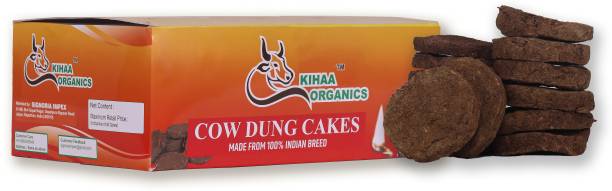 KIHAA ORGANICS Cow Dung Cake (Pack of 30 pc) Handmade Desi Gobar Kande for Hawan, Pujan