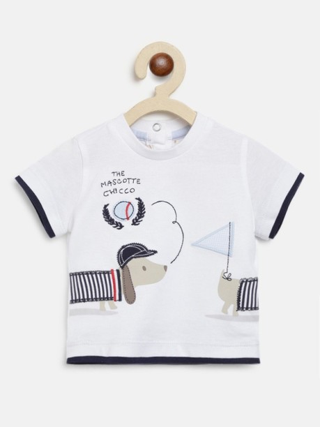 Chicco T-shirt neonata Chicco Originale Colore Bianco e Multicolore Taglia 1 Mese 