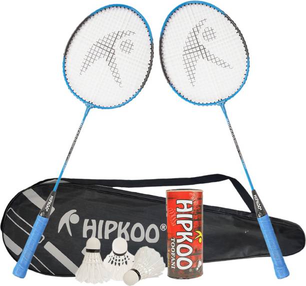 Hipkoo Sports Pro Badminton Set (2 Rackets, 3 Feather Shuttles and Bag) Badminton Kit