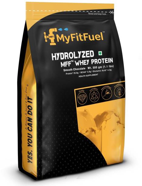 MyFitFuel MFF Hydrolyzed Whey Protein- 500 gm (1.1 lbs) Smooth Chocolate Whey Protein