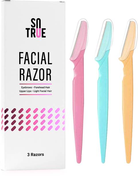 Sotrue Facial Razor For Women | For Face, Eyebrows, Forehead, Upper Lips & Light Facial Hair Removal | Easy to Use, Disposable and Washable | Instant Hair Removal, Pack of 3 Facial Razors