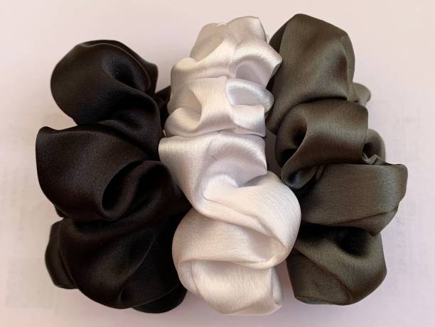 Devi creation Pure Silk Scrunchies Hair Tie Elastic Large Hair Bands Rubber Band