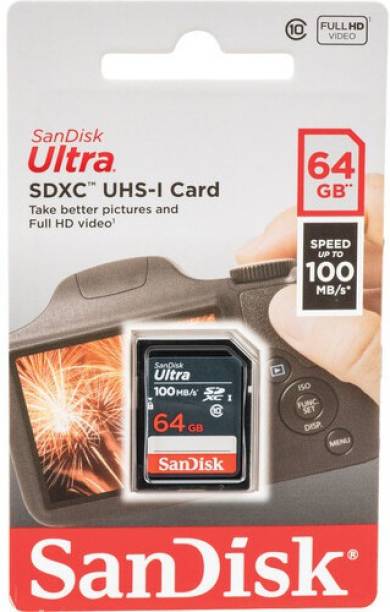 SanDisk UHS 1 64 GB SDXC Class 10 100 MB/s  Memory Card