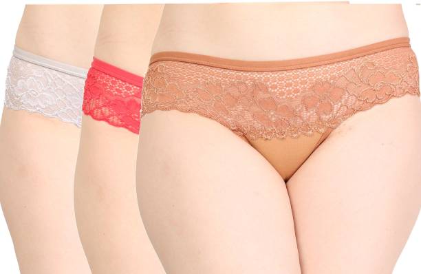 Claasey in fashion Women Hipster Beige, Silver, Red Panty