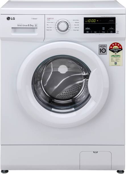LG 6.5 kg with Steam and Smart Diagnosis Fully Automatic Front Load Washing Machine with In-built Heater White