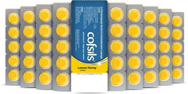 Cipla Cofsils Lozenges | Quick Relief from Sore Itchy ,Scratchy Throat | Lemon Honey