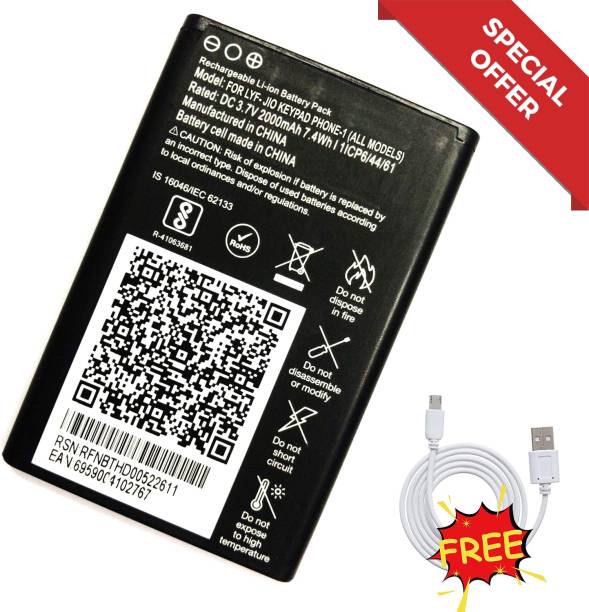 GIFFEN Mobile Battery For  JIO JioPhone / JioPhone2 / F120B / F90 / LF-2403N ( Data Cable Free )