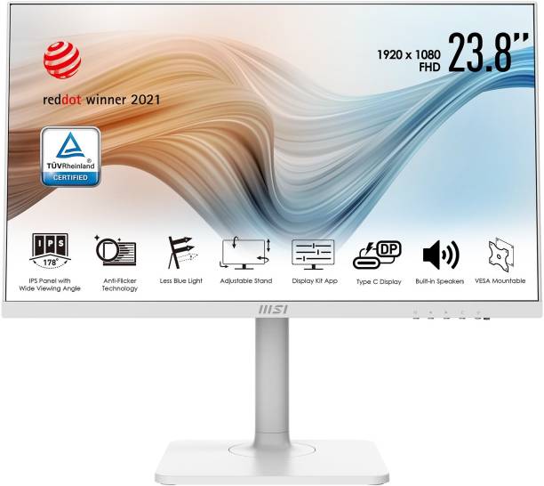 MSI 24 inch Full HD LED Backlit IPS Panel Speakers,TypeC,Height Adjustable Monitor (Modern MD241PW)