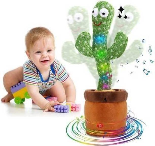 Hunk shopper's Cactus Talking Toy Dancing Cactus Repeats What You Say, Electronic Plush Toy with Lighting ,Singing Cactus Recording and Repeat Your Words for Education Toys, Singing Cactus Toy (120 Cheery Songs Included)
