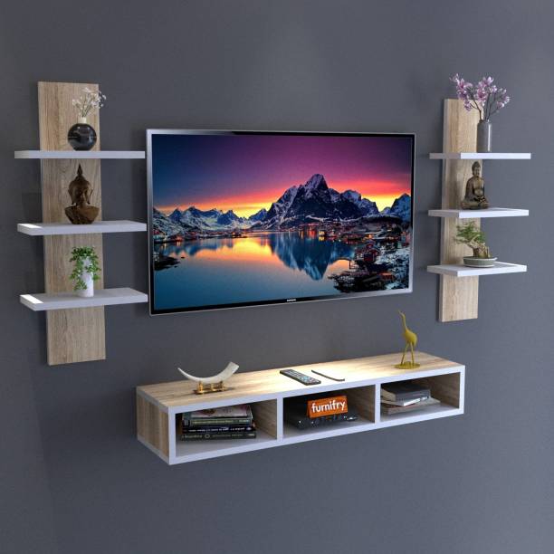 Furnifry Wall Mounted TV Stand for Home/TV Cabinet for Wall/Wooden Wall Shelf TV Unit/ Engineered Wood TV Entertainment Unit