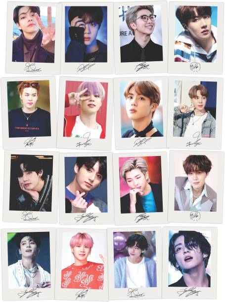 Gimly BTS Autograph Cards Pack of 16 Premium Lomo PhotoCards (3x4 Inches) Post  Card