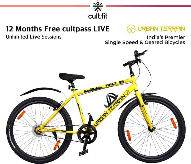 Urban Terrain Rio with Complete Accessories, Free Home Installation & Mobile Tracking App 26 T Hybrid Cycle/City Bike