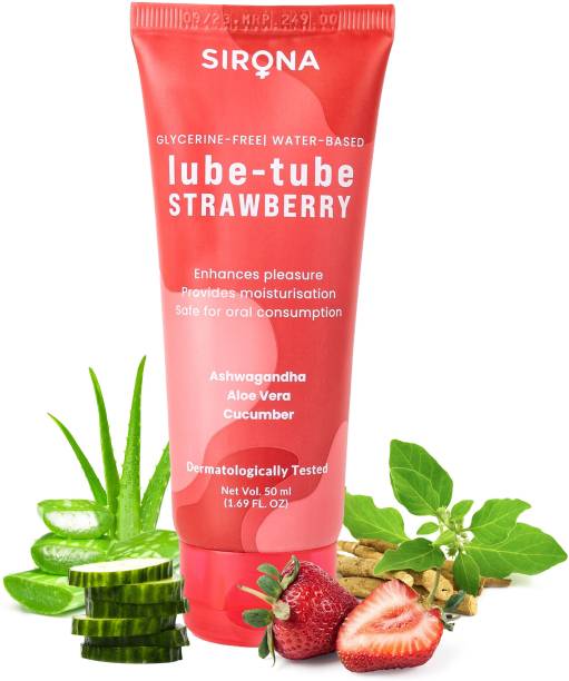 SIRONA Glycerine Free Natural Strawberry Lubricant Gel for Men & Women Lubricant