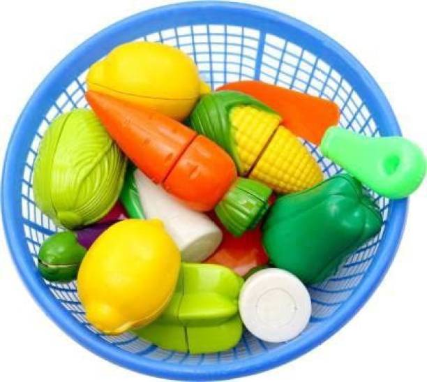 ROSEFAIR Realistic Sliceable Vegetable Cutting Play Toy Set with Velcro Pretend Play Toys