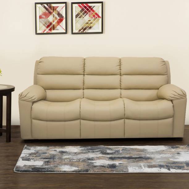 Home Centre Petals Leather 3 Seater  Sofa