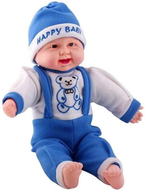 HOME SMART Medium Happy Baby Doll with Touch Sensor and Musical Sound for Kids (1Pc)
