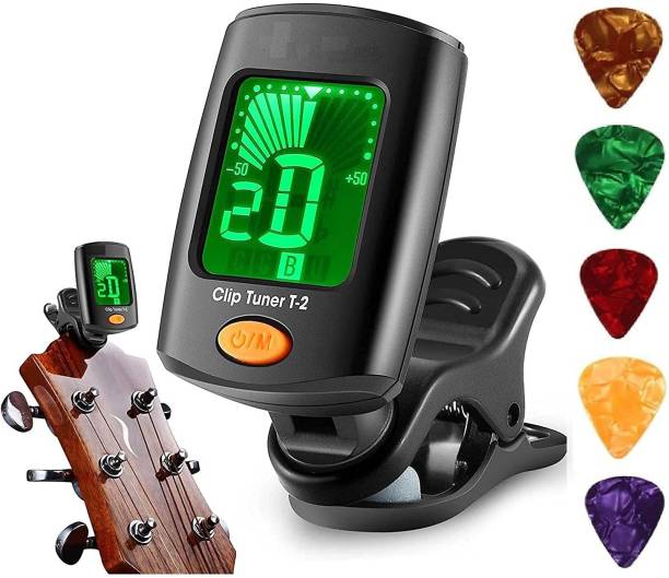 TechBlaze Digital Guitar Tuner with five Picks, Digital Tuner with Display for Guitar Automatic Digital Tuner