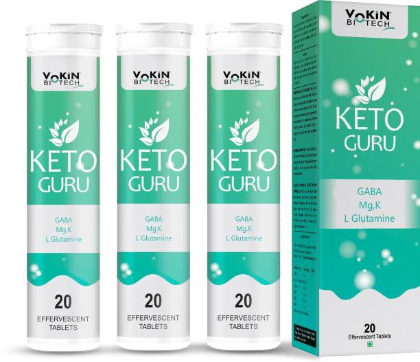 Vokin Biotech Keto Guru 20 Tablets For Weight Loss Effervescent Water Soluble Pack Of 3