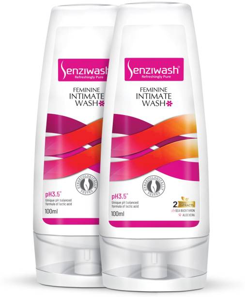 senziwash Feminine Intimate wash vaginal hygiene product for women’s health & personal care, gentle pH balanced with natural ingredients for long lasting freshness (200 ml) Intimate Wash