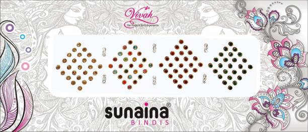 SUNAINA VIVAH COLLECTION 4 IN 1 FOREHEAD Multicolor Bindis