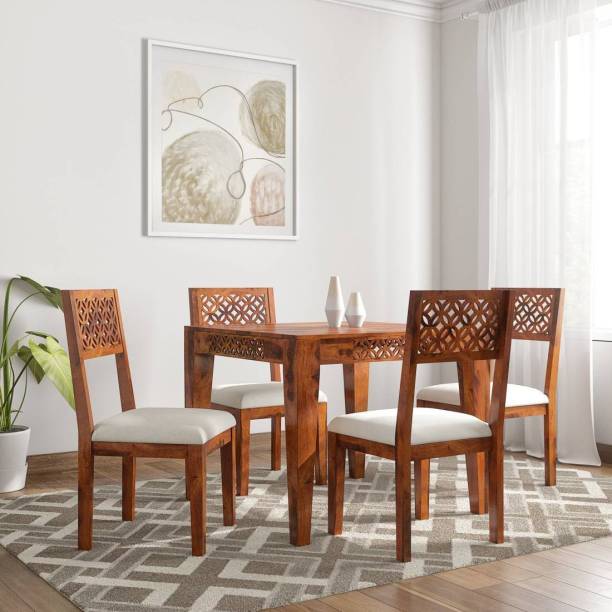 Stream Furniture Premium Quality Dining Room Wooden Furniture 4 Seater Dining Set Solid Wood 4 Seater Dining Set