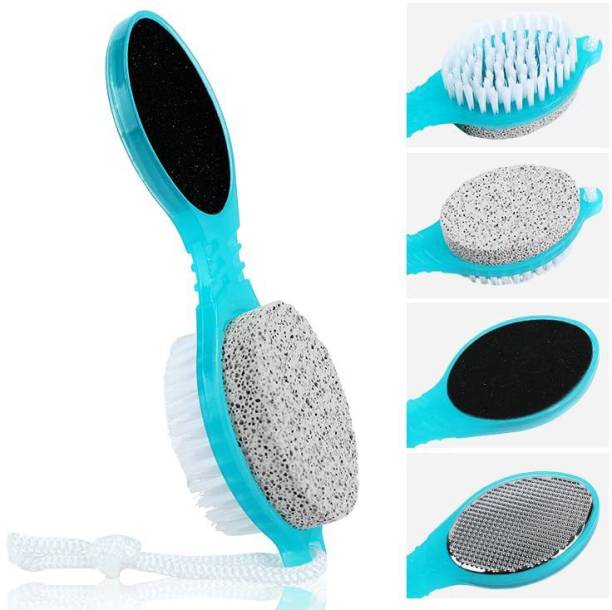 ShubhKraft 4 In 1 Foot Pedicure Brush, Pumice Stone, Scrubber & File For Soft Care