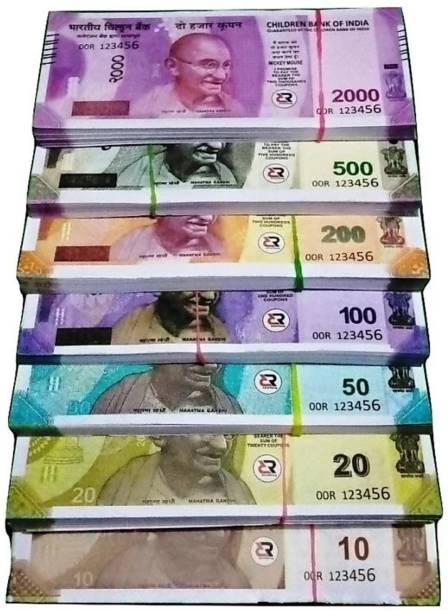 VROO (100*7=700 Notes) (Rs.10, Rs.20, Rs.50, Rs.100, Rs.500, Rs.2000 Notes) Currency fake currency Gag Toy