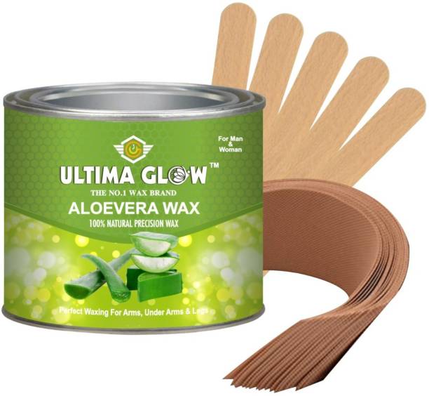 Ultima glow aloevera wax 599.1 gram for smooth and Organic waxing on arms, legs and under arms strips and stick Wax