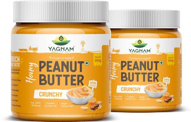 YAGNAM Crunchy Honey Peanut Butter Pack of 2 700 g