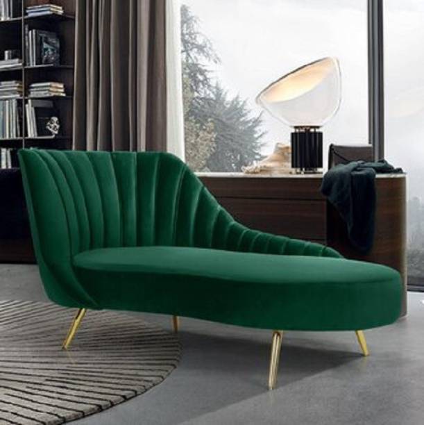 Smilemindia Lounge Sofas & Chairs PREMIUM LOOK GOLDEN LEG SG19 -COLOUR -GREEN Fabric Lounger