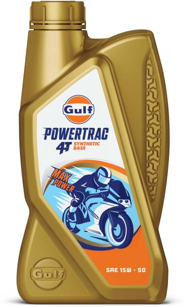 Gulf Powertrac 4T SAE 15W-50 - [1 L] - Pack Of 1 Full-Synthetic Engine Oil