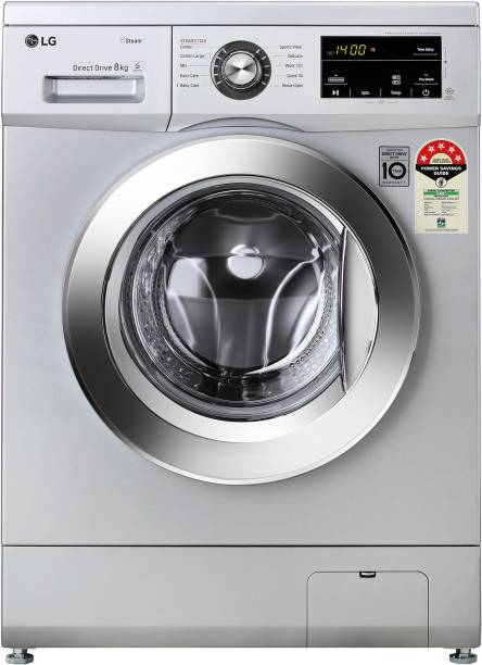 LG 8 kg With Steam Fully Automatic Front Load Washing Machine with In-built Heater Silver