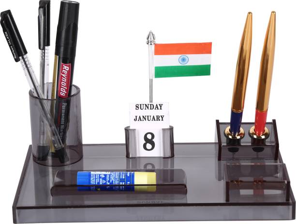 REDADO 4 Compartments for office use Stylish Actylic Pen Stand