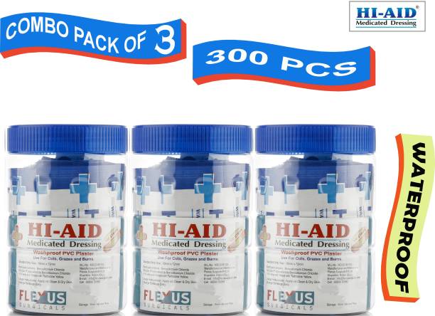 Hi-Aid FIRST AID WASHPROOF BANDAGE_(PACK OF 300) (SET OF 3) Adhesive Band Aid