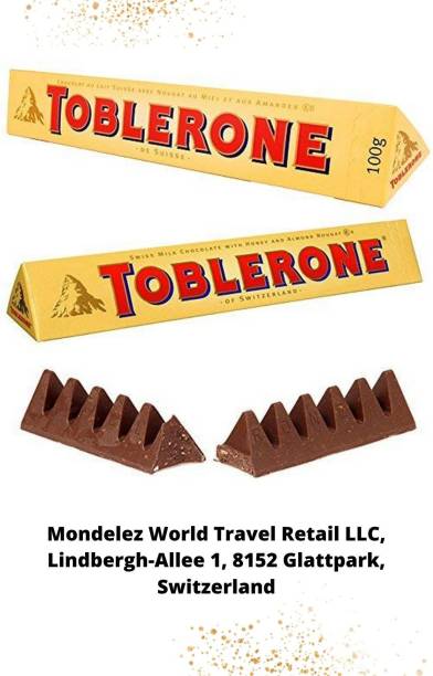 toblerone Swiss Milk Chocolate With Honey & Almond Nougat (IMPORTED FROM SWITZERLAND) Bars