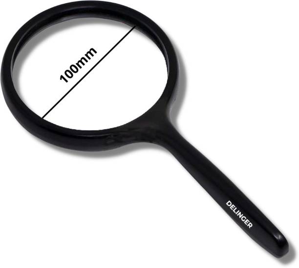 DELINGER Magnifying Glass 100mm Handheld Magnifier For Reading And Viewing Small Objects 20X
