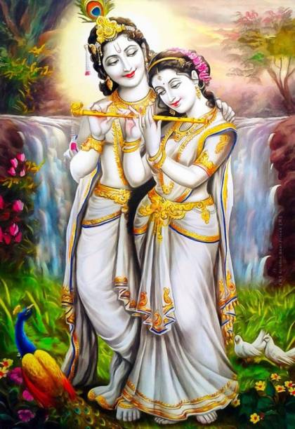 Love Of Radha Krishna Multicolour Photo Paper Print Poster Photographic Paper Photographic Paper