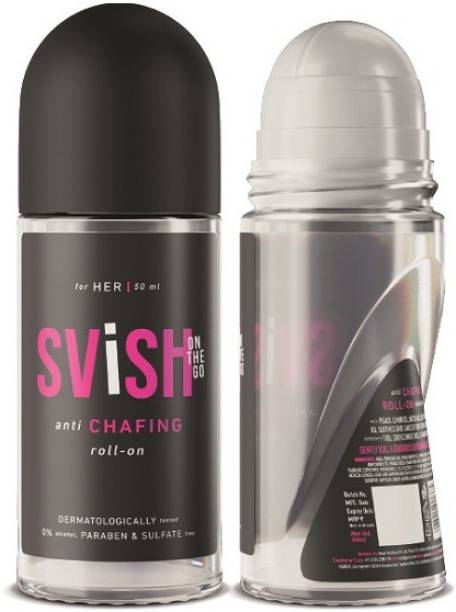svish on the go Anti Chafing Roll On Deodorant Lemon Oil, Hazel & Neem Extracts | 0% Alcohol Deodorant Roll-on  -  For Women