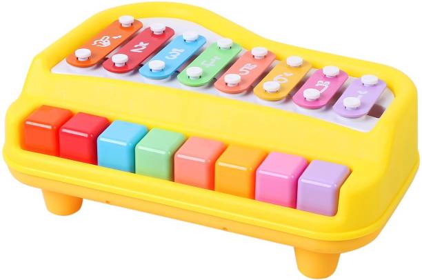 Kiddie Castle 2 in 1 Piano Xylophone for Kids, Educational Musical Instruments Xylophone