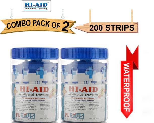 Hi-Aid FIRST AID WASHPROOF BANDAGE(PACK OF 200) Adhesive Band Aid