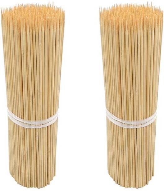 JAMBOREE Natural Bamboo Skewers for BBQ Fruit Cocktail Kebab Grilling Barbecue Disposable Bamboo Roast Fork Set