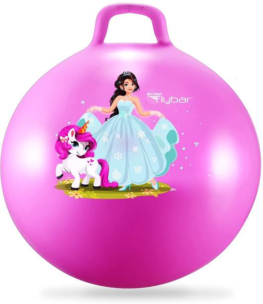 zobro Jumping Ball for Kids Ages 3-6 Year ,Hop-Pity Hop Ball, Hopping Ball, Bouncy Ball with Handles, Sit & Bounce, Kangaroo Bouncer, Jumping Ball Multi Color(18 Inches With Handle) (RECIEVED Random Color and Random Cartoon Print) Inflatable Hoppers & Bouncer, Infatable Ball