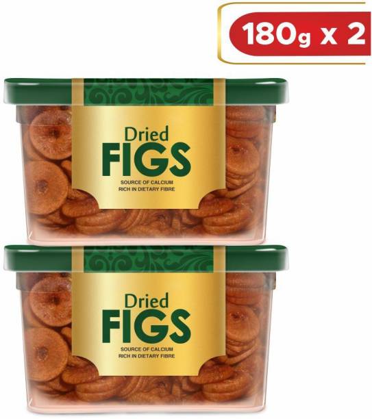 Manna Dried Figs - 360g (180g x 2 Packs) | Premium Anjeer / Jumbo/ Seedless | 100% Natural.Rich in Iron, Fibre & Vitamins Figs Figs Figs